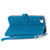 iPhone 17e / 16e Embossed Flower Zipper Leather Phone Case - Blue