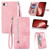 iPhone 17e / 16e Embossed Flower Zipper Leather Phone Case - Pink