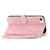 iPhone 17e / 16e Embossed Flower Zipper Leather Phone Case - Pink