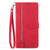 iPhone 17e / 16e Embossed Flower Zipper Leather Phone Case - Red