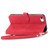 iPhone 17e / 16e Embossed Flower Zipper Leather Phone Case - Red