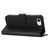 iPhone 17e / 16e Embossed Happy Cat Pattern Flip Leather Phone Case - Black