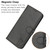 iPhone 17e / 16e Embossed Happy Cat Pattern Flip Leather Phone Case - Black