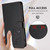 iPhone 17e / 16e Embossed Heart Cat Leather Phone Case with Hand Strap - Black