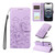 iPhone 17e / 16e Embossed Heart Dog RFID Blocking Wallet Leather Phone Case - Purple