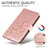 iPhone 17e / 16e Embossed Heart Dog RFID Blocking Wallet Leather Phone Case - Rose Gold