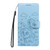 iPhone 17e / 16e Embossed Heart Dog RFID Blocking Wallet Leather Phone Case - Sky Blue
