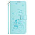 iPhone 17e / 16e Embossed Kitten Phone Leather Case with Lanyard - Mint Green