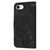 iPhone 17e / 16e Embossed Line Leather Phone Case with Lanyard - Black