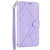 iPhone 17e / 16e Embossed Line Leather Phone Case with Lanyard - Purple