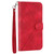 iPhone 17e / 16e Embossed Line Leather Phone Case with Lanyard - Red