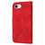 iPhone 17e / 16e Embossed Line Leather Phone Case with Lanyard - Red