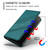 iPhone 17e / 16e Embossed Multi-functional Wallet Retro Leather Phone Case - Dark Green