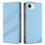 iPhone 17e / 16e Embossed Multi-functional Wallet Retro Leather Phone Case - Light Blue