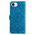 iPhone 17e / 16e Embossed Sunflower Leather Phone Case - Blue