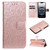 iPhone 17e / 16e Embossed Sunflower Pattern Flip Leather Phone Case - Rose Gold