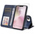 iPhone 17e / 16e ENKAY Card Wallet Calf Texture Leather Phone Case with Thickened Glue No White Edge Film - Blue