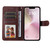 iPhone 17e / 16e ENKAY Card Wallet Calf Texture Leather Phone Case with Thickened Glue No White Edge Film - Brown