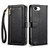 iPhone 17e / 16e ESEBLE E11 Colorful Litchi Pattern Zipper Wallet Leather Phone Case - Black
