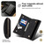 iPhone 17e / 16e ESEBLE Retro Frosted RFID Flip Leather Phone Case - Black