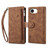 iPhone 17e / 16e ESEBLE Retro Frosted RFID Flip Leather Phone Case - Brown
