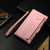 iPhone 17e / 16e ESEBLE Retro Frosted RFID Flip Leather Phone Case - Rose Gold