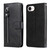 iPhone 17e / 16e Fashion Calf Texture Zipper Leather Phone Case - Black