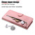iPhone 17e / 16e Fashion Calf Texture Zipper Leather Phone Case - Rose Gold