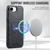 iPhone 17e / 16e Fierre Shann Cowhide Vertical Flip Magnetic Card Holder Phone Case - Black