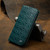 iPhone 17e / 16e Fierre Shann Crocodile Texture Magnetic Genuine Leather Phone Case - Green