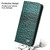 iPhone 17e / 16e Fierre Shann Crocodile Texture Magnetic Genuine Leather Phone Case - Green