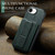 iPhone 17e / 16e Fierre Shann Oil Wax Cow Leather Card Holder Back Phone Case - Green