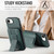 iPhone 17e / 16e Fierre Shann Oil Wax Cow Leather Card Holder Back Phone Case - Green