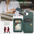 iPhone 17e / 16e Fierre Shann Oil Wax Cow Leather Card Holder Back Phone Case - Green