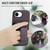 iPhone 17e / 16e Fierre Shann Oil Wax Cow Leather Card Holder Back Phone Case - Purple