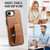 iPhone 17e / 16e Fierre Shann Oil Wax Cow Leather Holder Back Phone Case - Brown
