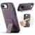 iPhone 17e / 16e Fierre Shann Oil Wax Cow Leather Holder Back Phone Case - Purple