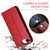 iPhone 17e / 16e Fierre Shann PU Genuine Leather Texture Phone Case - Red