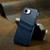 iPhone 17e / 16e Fierre Shann Retro Oil Wax Texture Card Slots PU Leather Phone Case - Blue