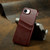 iPhone 17e / 16e Fierre Shann Retro Oil Wax Texture Card Slots PU Leather Phone Case - Brown