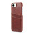 iPhone 17e / 16e Fierre Shann Retro Oil Wax Texture Card Slots PU Leather Phone Case - Brown