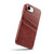 iPhone 17e / 16e Fierre Shann Retro Oil Wax Texture Card Slots PU Leather Phone Case - Brown