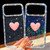 iPhone 17e / 16e Flash Rhinestone Double-sided IMD Love Heart Phone Case - Glitter White