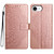 iPhone 17e / 16e Flower Embossed Leather Phone Case - Rose Gold