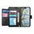iPhone 17e / 16e Flowers Leaves Zipper Wallet Leather Phone Case with Strap - Black