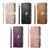 iPhone 17e / 16e Flowers Leaves Zipper Wallet Leather Phone Case with Strap - Purple