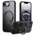 iPhone 17e / 16e Frosted 360 Degree MagSafe Magnetic Holder Phone Case - Black