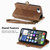 iPhone 17e / 16e Geometric Zipper Wallet Side Buckle Leather Phone Case - Brown