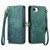 iPhone 17e / 16e Geometric Zipper Wallet Side Buckle Leather Phone Case - Green