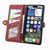 iPhone 17e / 16e Geometric Zipper Wallet Side Buckle Leather Phone Case - Red
